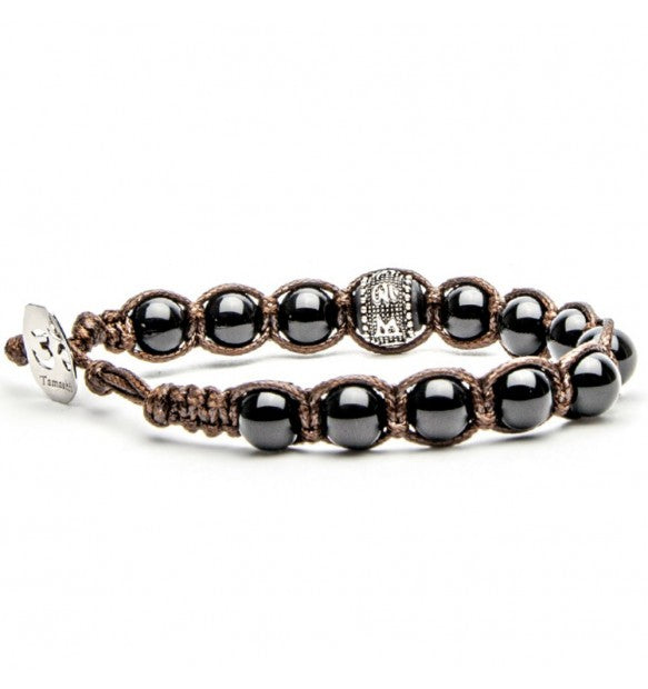 Bracciale Tamashii in argento Ruota della preghiera onice