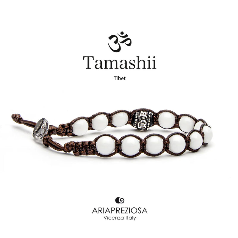 Bracciale Tamashii Ruota della Preghiera Agata bianca