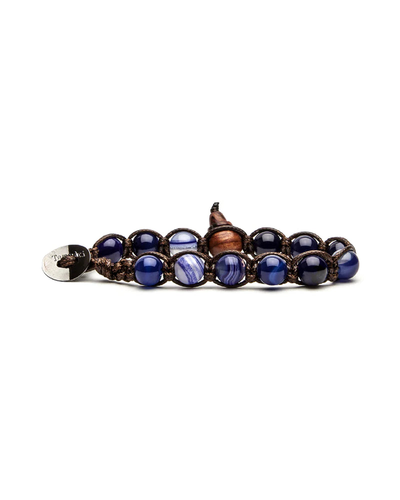 Bracciale Agata Blu Scuro Striata