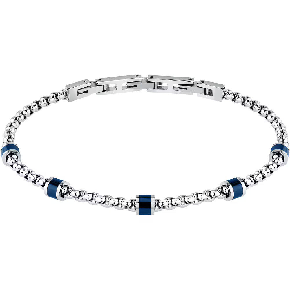 Bracciale Sector Premium argento, blu
