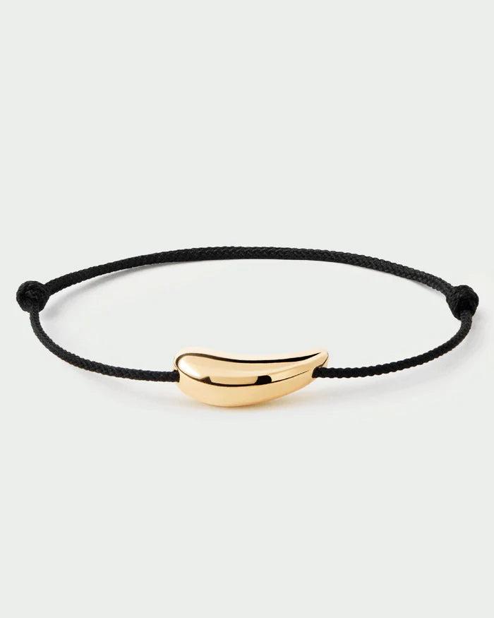 Bracciale PDIPAOLA in corda con ciondolo in argento placcato oro