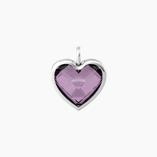 Ciondolo Kidult By you cuore in glass viola