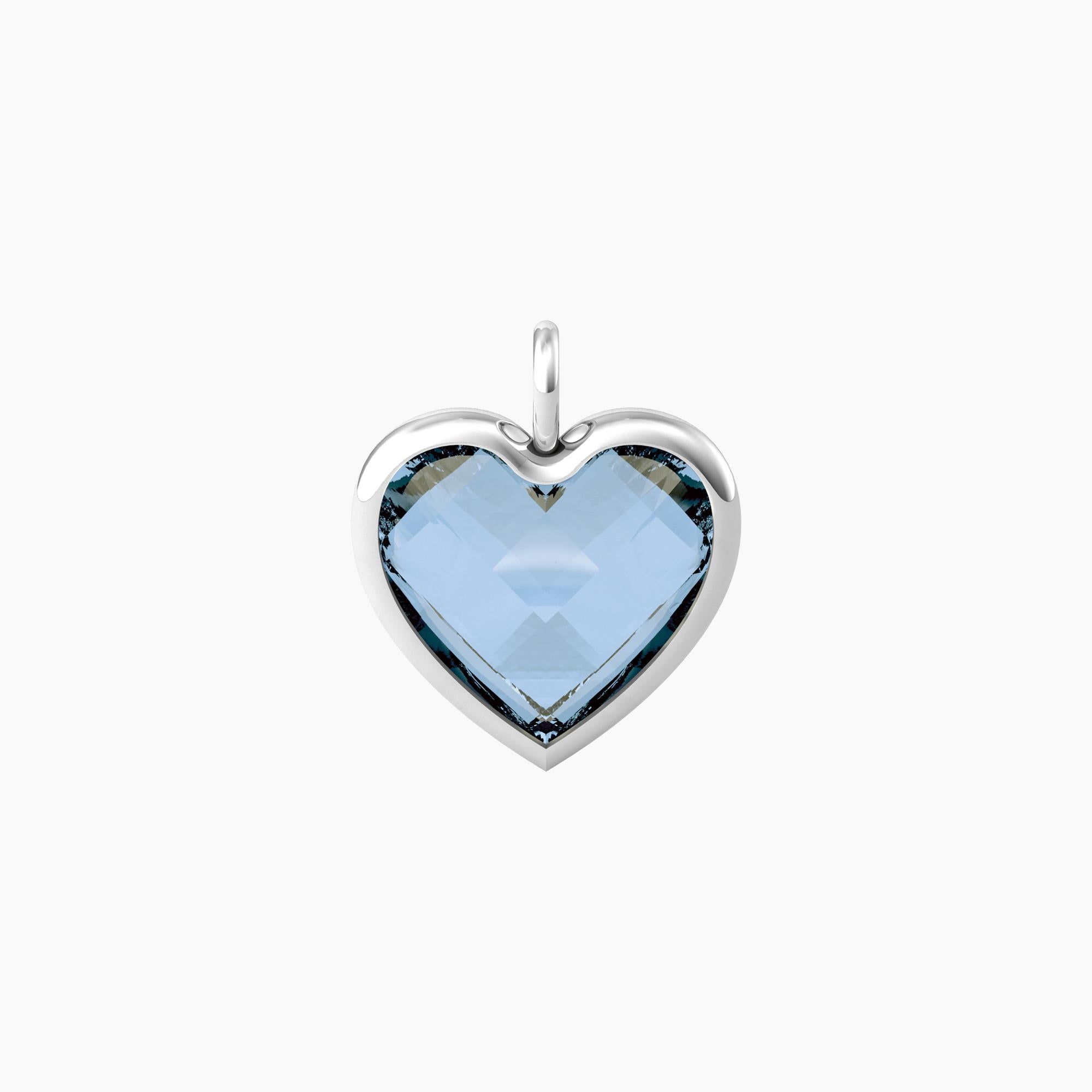 Ciondolo Kidult By you cuore in glass azzurro