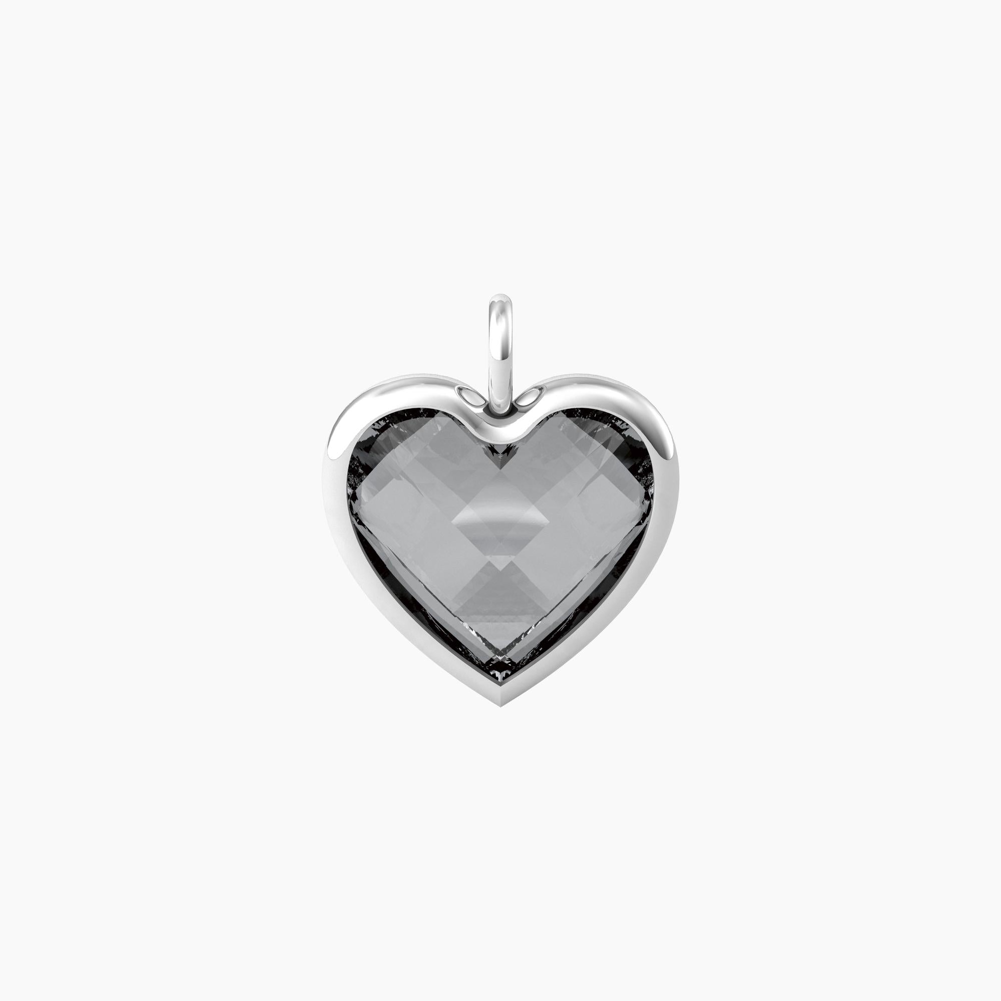 Ciondolo Kidult By you cuore in glass grigio