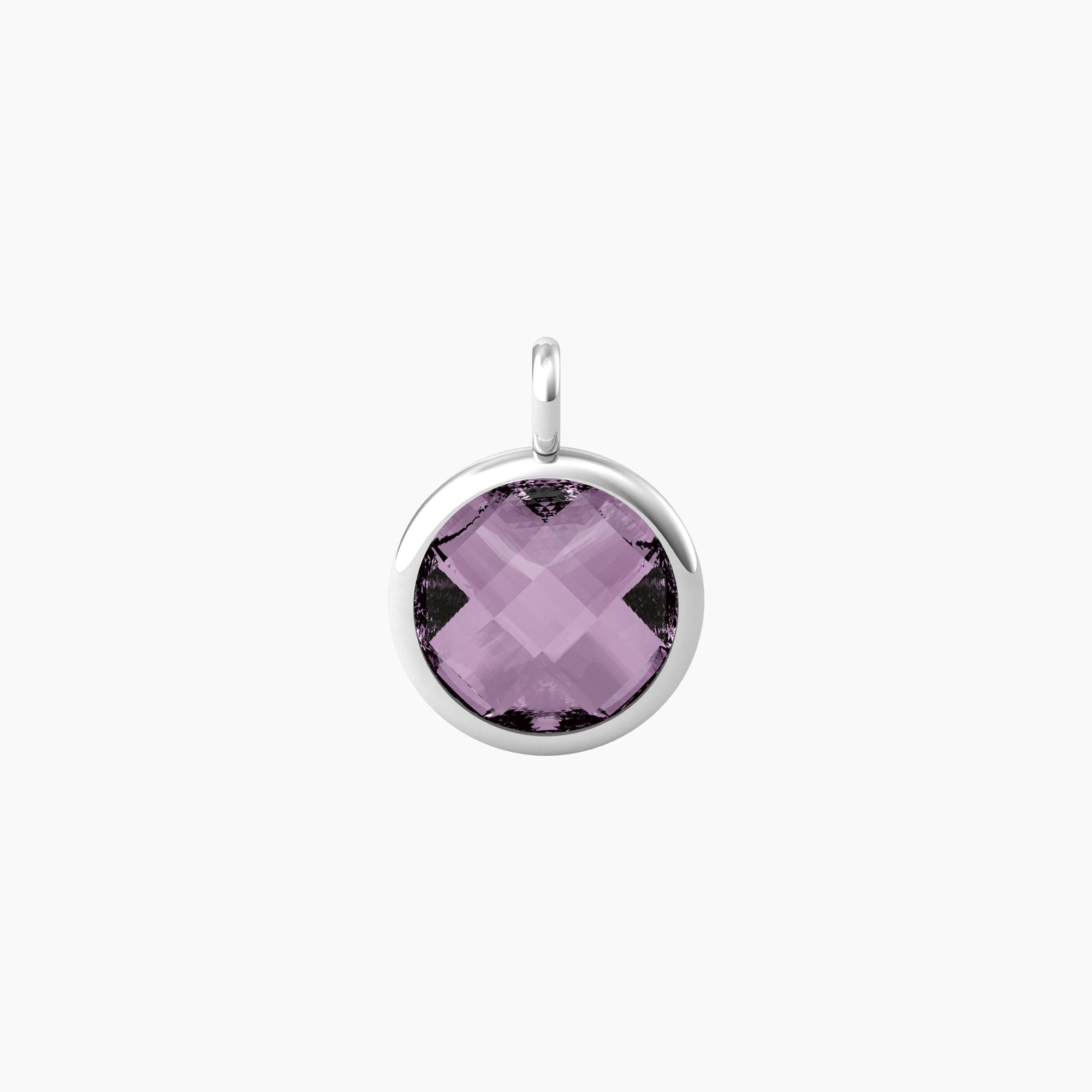 Ciondolo Kidult By you tondo con glass viola