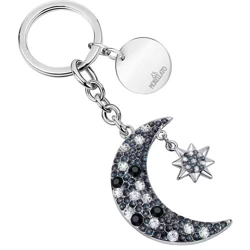 Portachiavi Morellato Magic con sole e luna di cristalli bianchi e blu