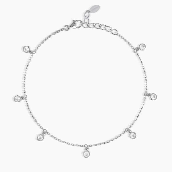 Bracciale cavigliera Mabina in argento con zirconi