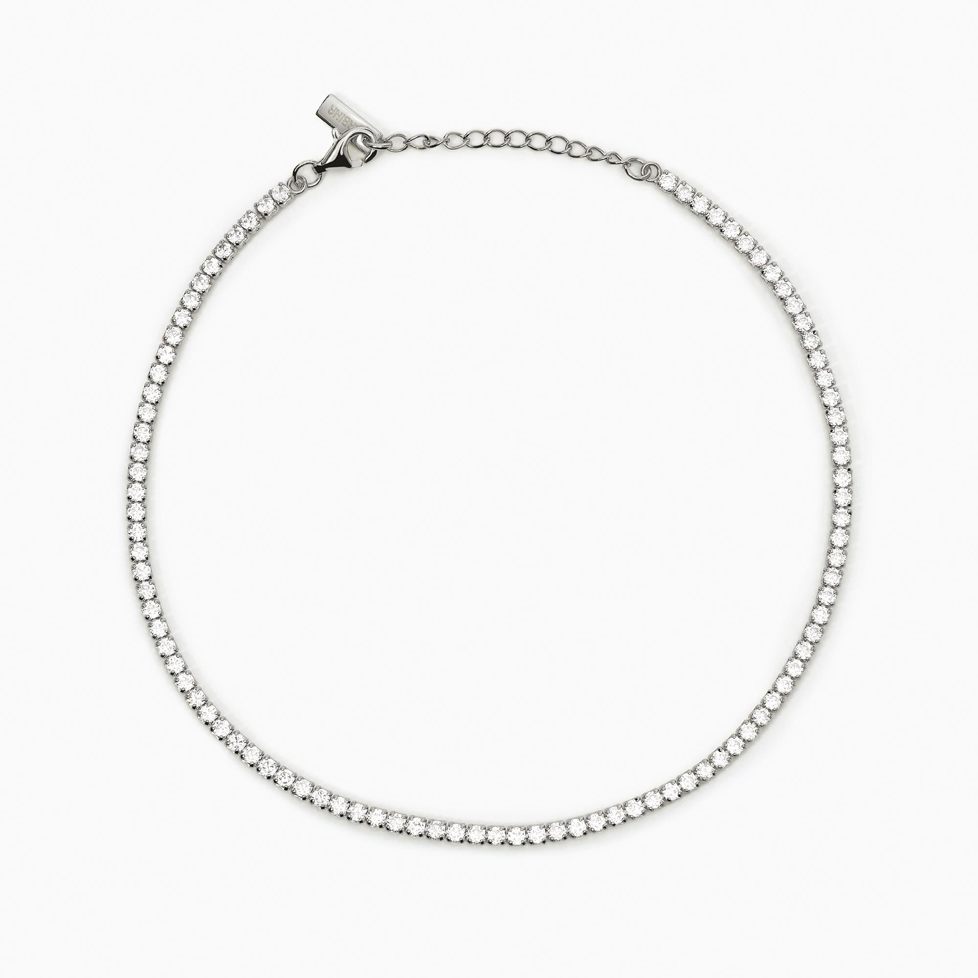Bracciale cavigliera Mabina in argento con tennis di zirconi