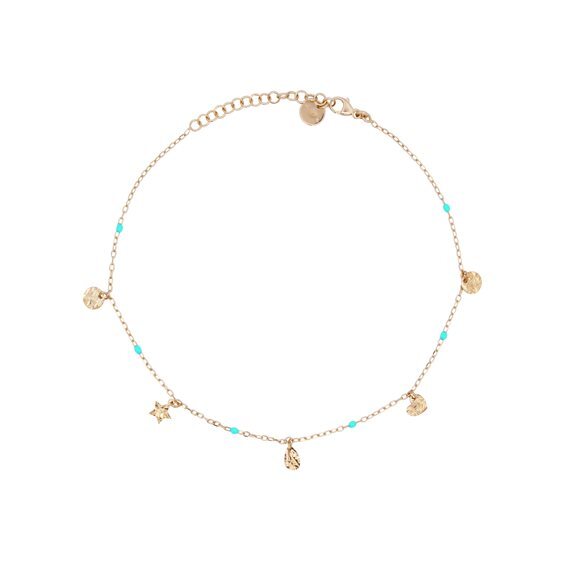Bracciale cavigliera Rue des Mille in argento laminato giallo