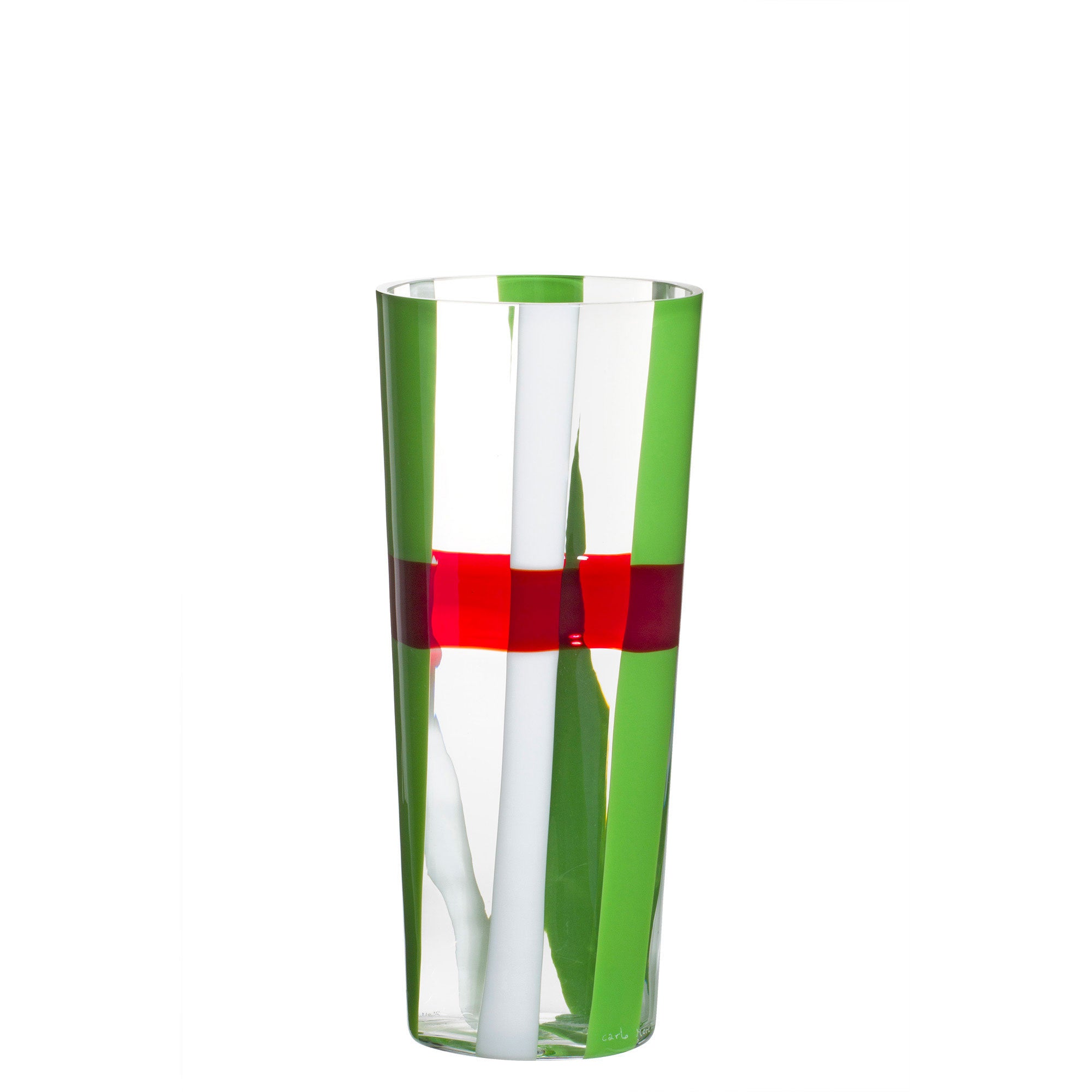 Vaso Carlo Moretti Troncocono in Cristallo di Murano soffiato a bocca