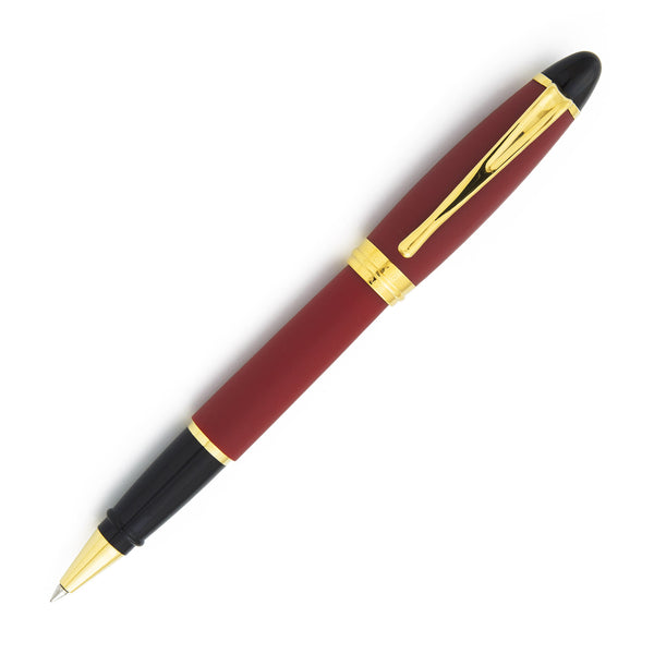 Penna a sfera Aurora Ipsilon Satin bordeaux con finiture dorate