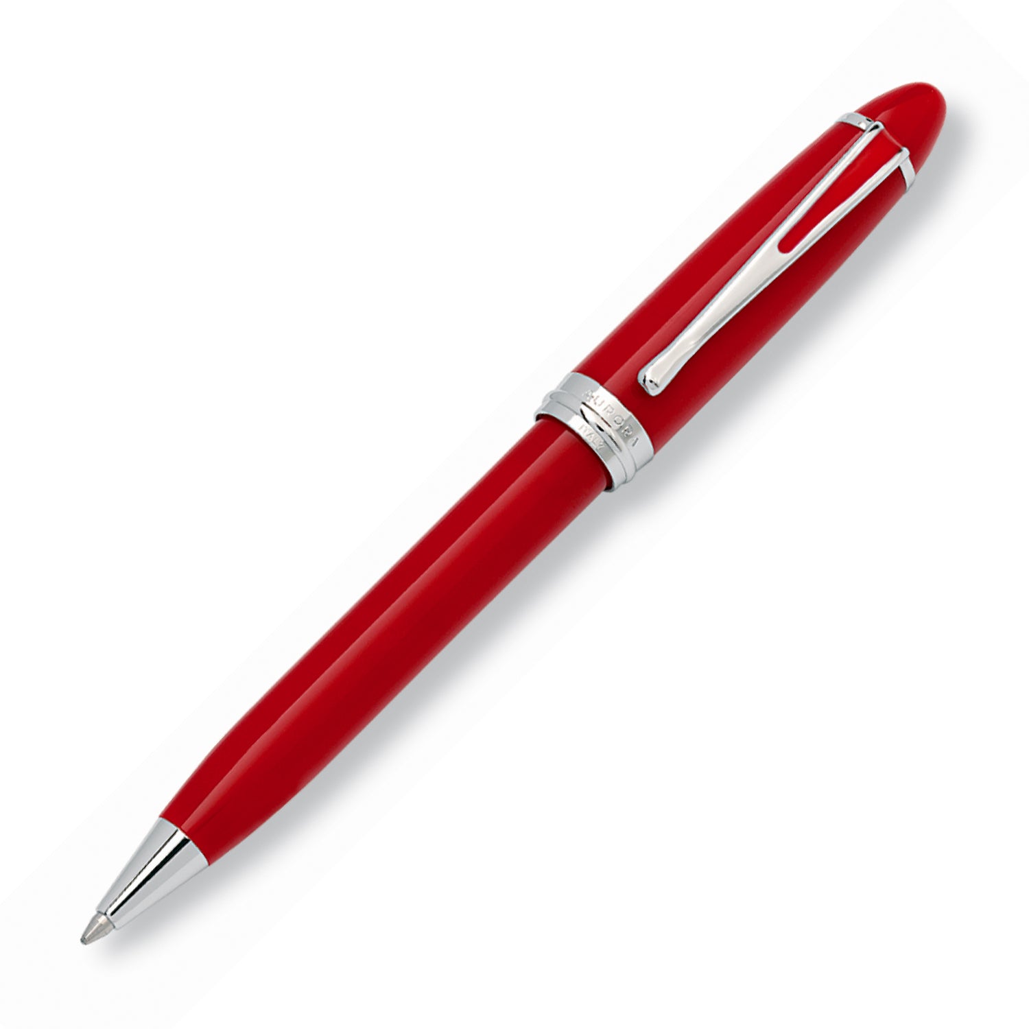 Penna a sfera Aurora Ipsilon Deluxe rossa con finiture cromate