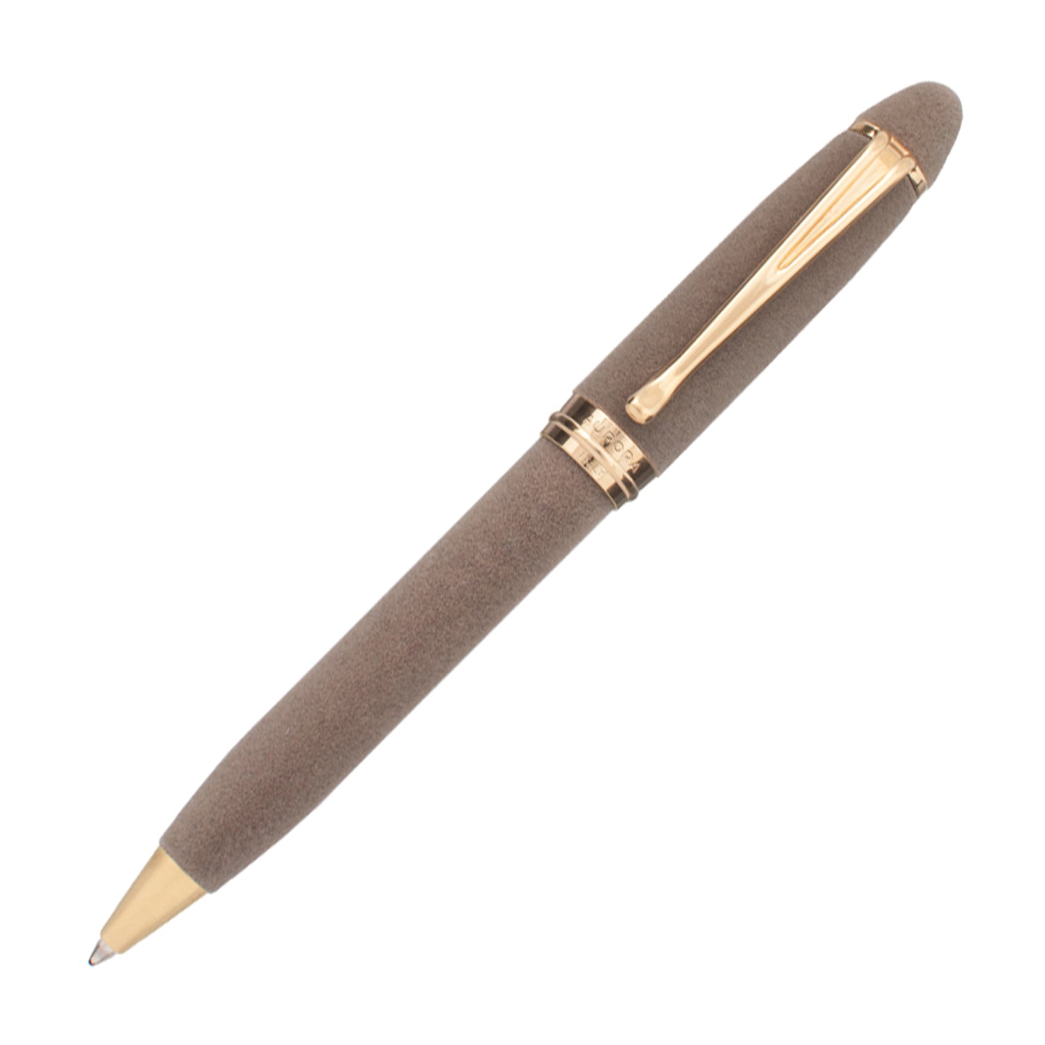 Penna a sfera Aurora Ipsilon Velvet sabbia con finire dorate