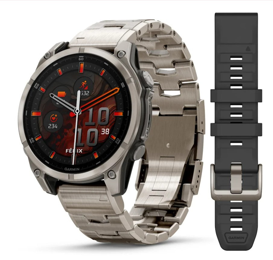 Orologio Garmin Fenix 8 47 mm, AMOLED, Sapphire, Titanio con Titanio