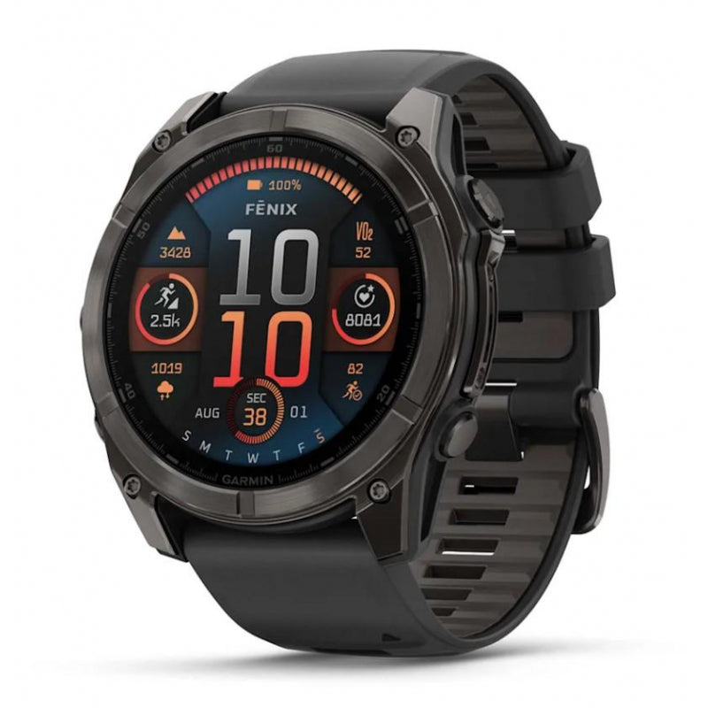 Orologio Garmin Fenix 8 51 mm, AMOLED, Sapphire, Titanio, Carbon Gray DLC & Black