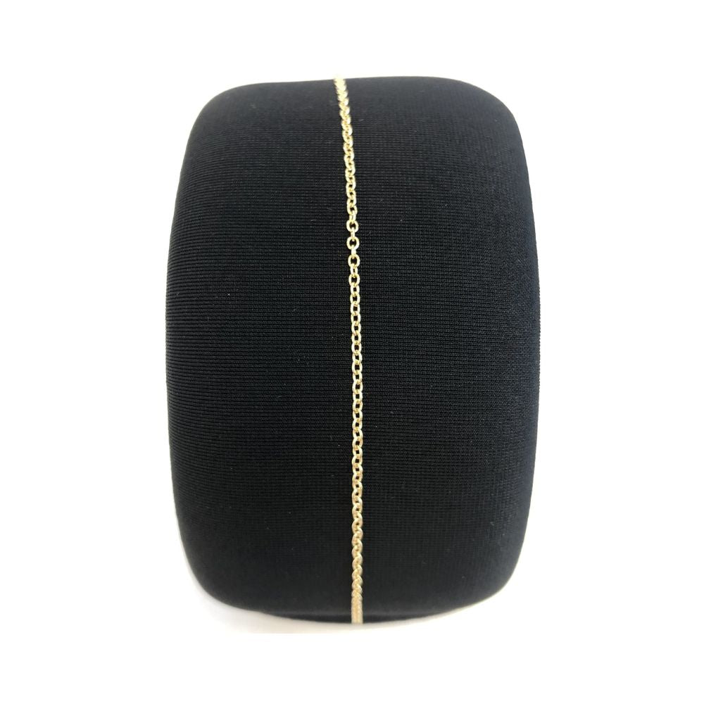 Bracciale in oro giallo 18K saldato al polso in catena rolò sottile