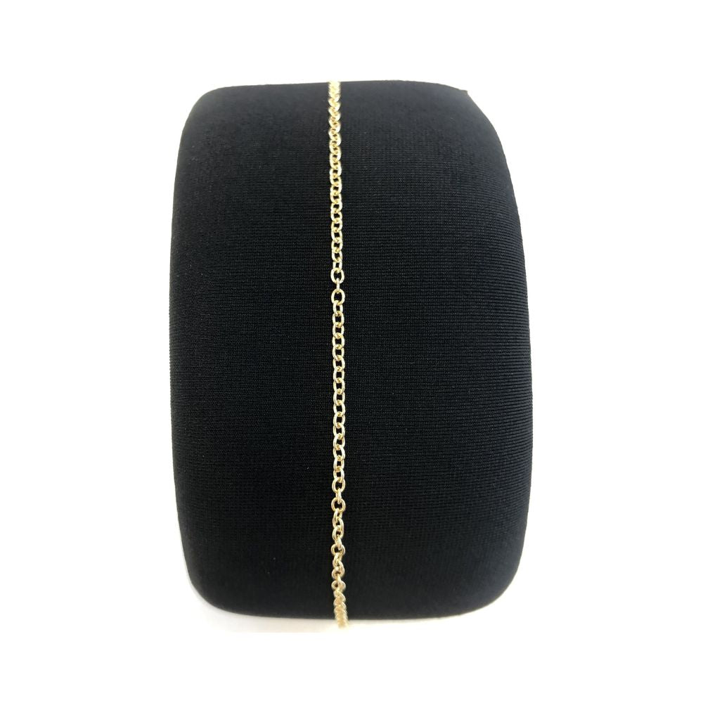 Bracciale in oro giallo 18K saldato al polso in catena rolò spessa