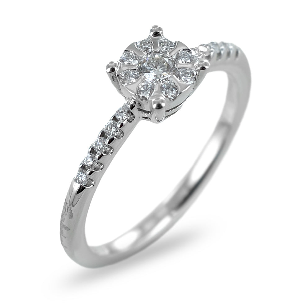 Anello Salvini Daphne in oro bianco con diamanti