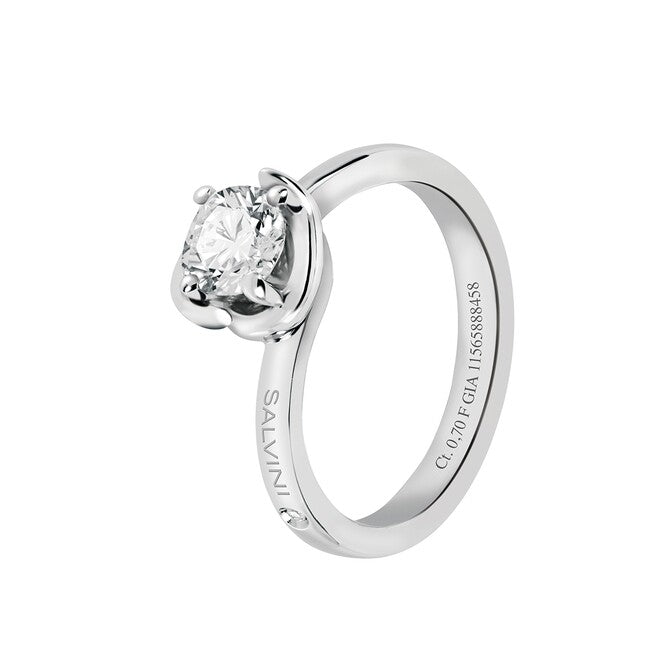 Anello Salvini Abbraccio solitario in oro bianco con diamante