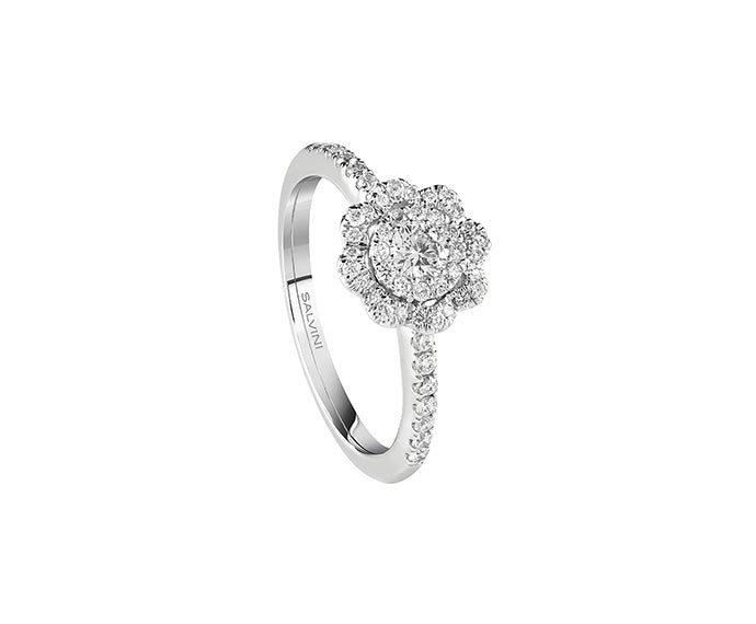 Anello Salvini Camelia in oro bianco con diamanti