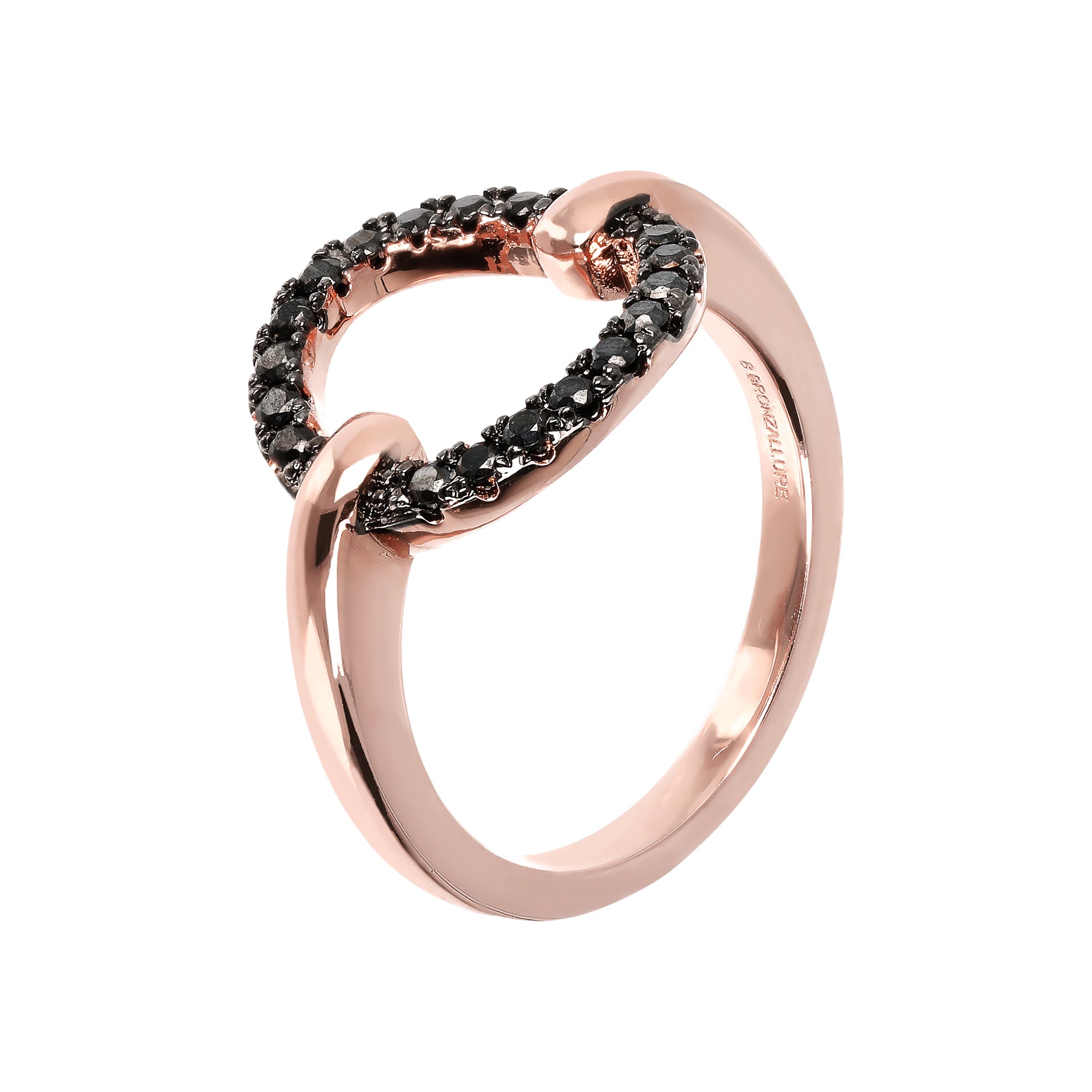 Anello Bronzallure con cerchio aperto pavé