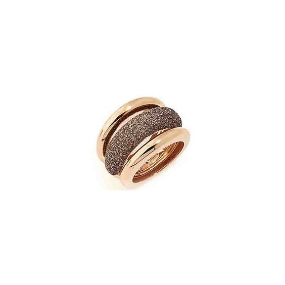 Anello Pesavento Polvere di sogni in argento laminato rosa e polvere di carbonio