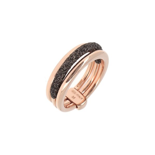 Anello Pesavento Polvere di sogni in argento laminato rosa e polvere di carbonio