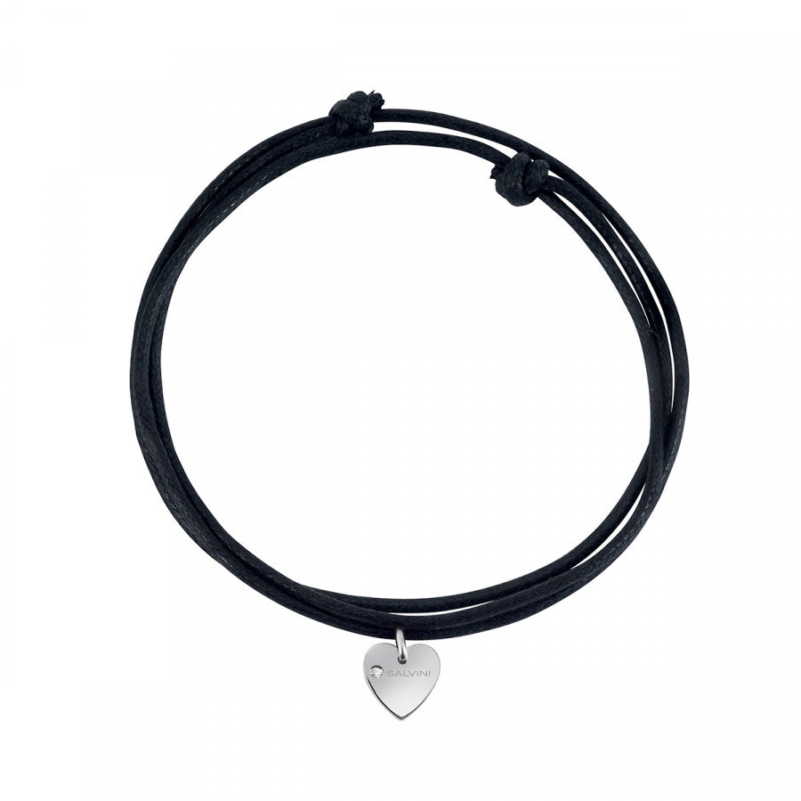 Collana Salvini Minimal pop cuore in oro bianco con diamante