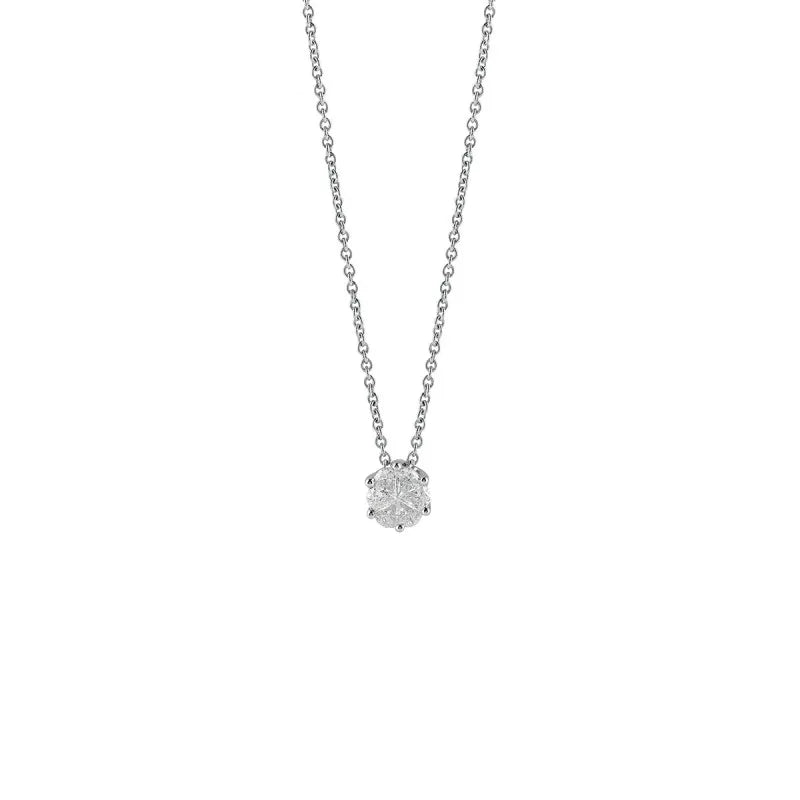 Collana Salvini Petal cut in oro bianco e rosé con diamante