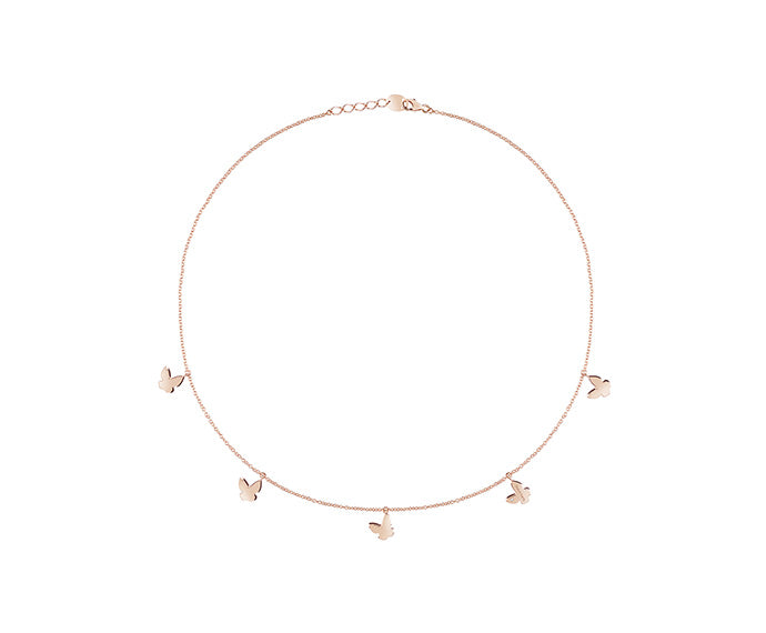 Collana Salvini I Segni 9 kt farfalle in oro rosa con diamante