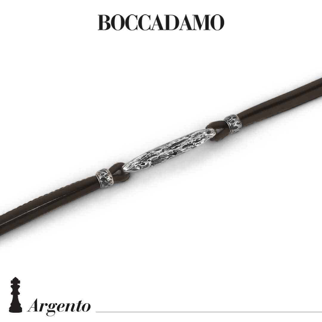 Bracciale Boccadamo in argento e pelle