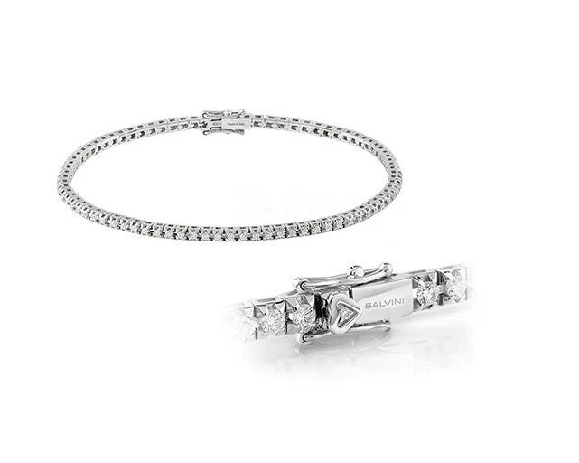 Bracciale Salvini Battito tennis in oro bianco con diamanti