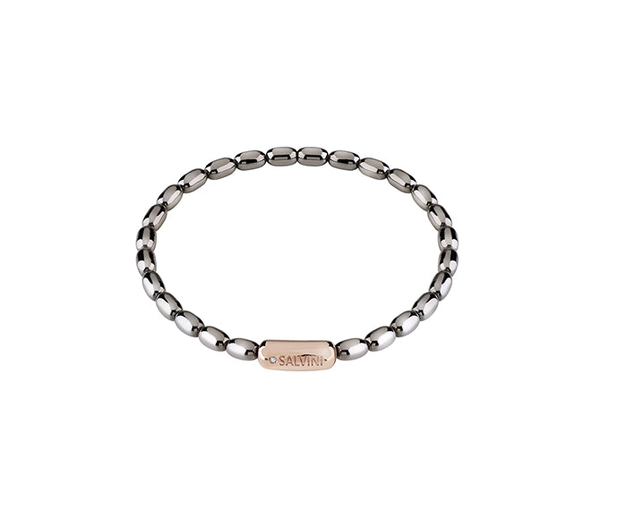 Bracciale Salvini Nirvana in argento con dettagli in oro rosa e diamante