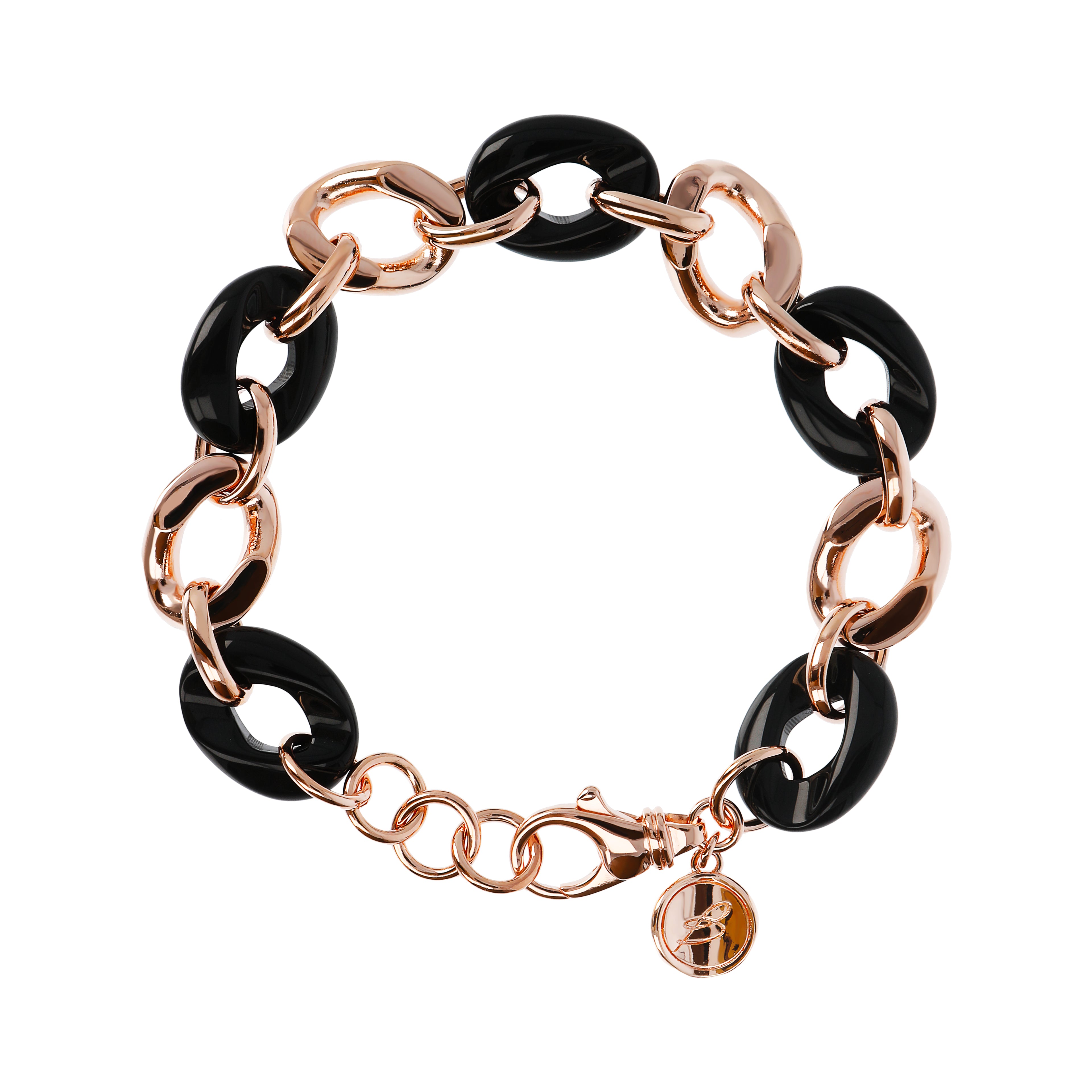 Bracciale Bronzallure in metallo rosa con onice