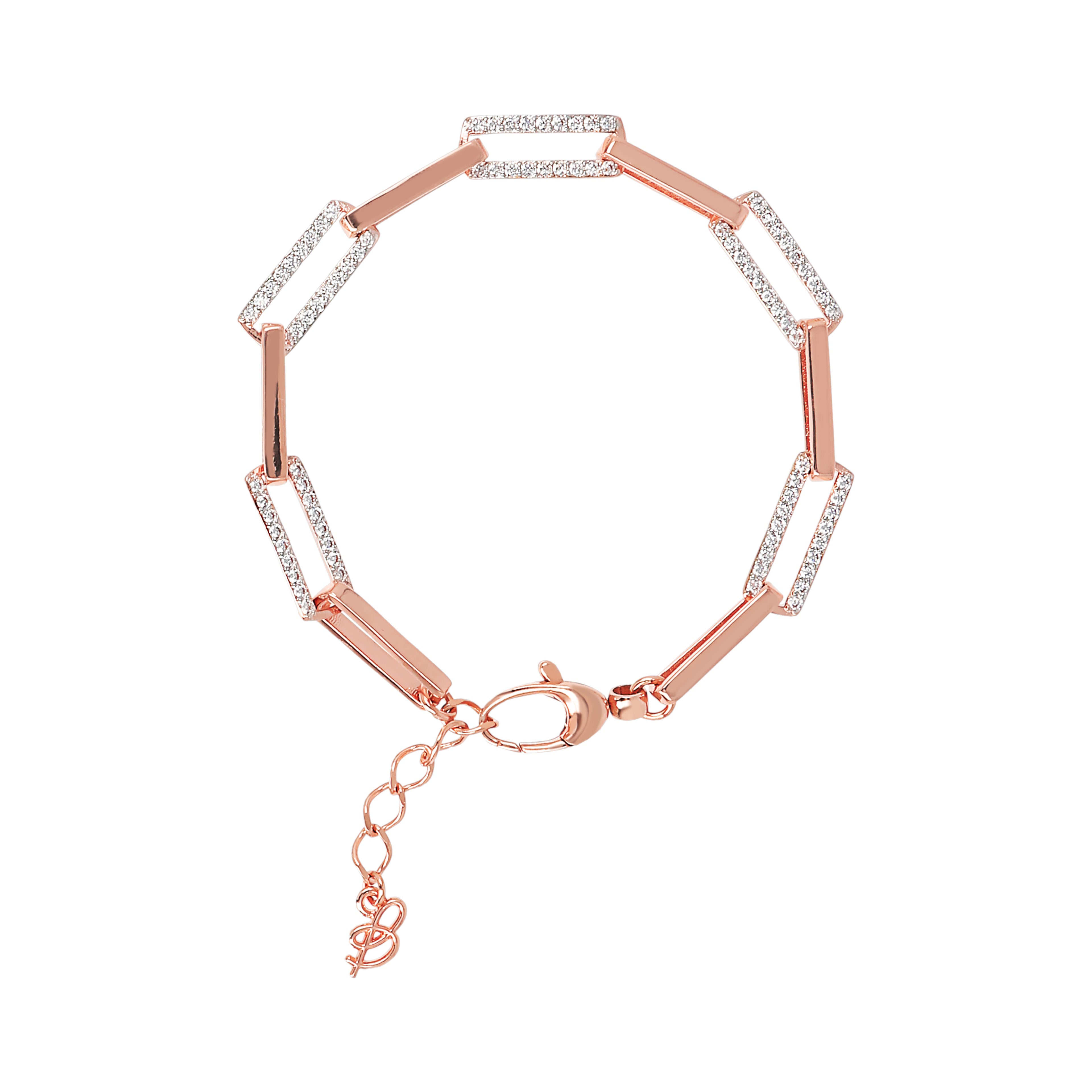 Bracciale Bronzallur metallo rose' con zirconi