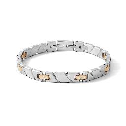 Bracciale Comete in acciaio pvd rosè e diamanti