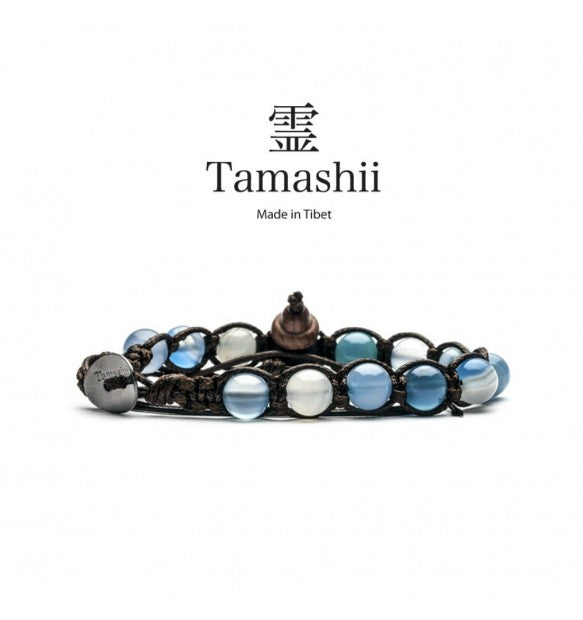 Bracciale Tamashii Agata Blu Chiara Striata